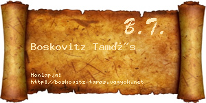 Boskovitz Tamás névjegykártya